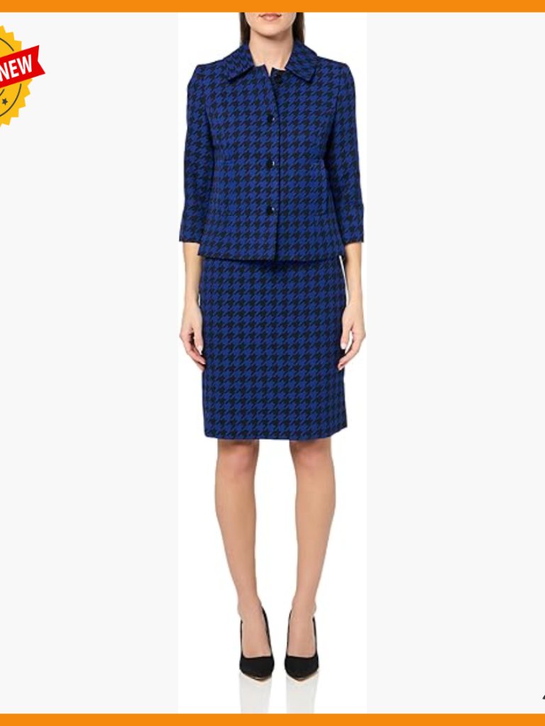 Women's Four Button Boxy Blazer & Skirt Set, Workwear, Professional